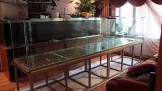 Строительство нового большого аквариума на 2500 литров - часть 3(Собираем аквариум)