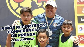 Niños reporteros en el Club América Conferencia de Prensa