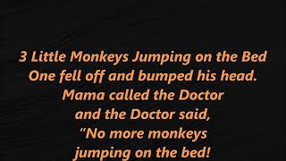 5 Five Little Monkeys Jumping on the Bed English Nursery Rhymes LYRICS WORDS  M