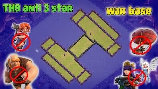 Th9 war base 2017 | Townhall 9 best anti 3 star war base 2017 | Clash of clans