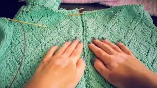 Дополнение №1. Рукава. КАРДИГАН "Бирюза" с АЖУРНЫМИ РОМБАМИ..
