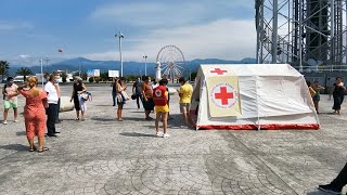 Очереди на бесплатное тестирование на коронавирус в Батуми
