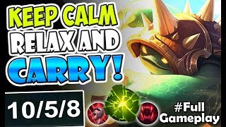 KEEP CALM RELAX AND CARRY | New Runes Rammus TOP LANE | LoL - NEW RUNES SEASON 8 Full Gameplay