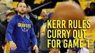 NBA Playoffs: Kerr says Curry out for game 1 against Pelicans, likely to play  game 2