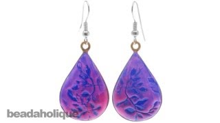 How to Emboss Crystal Clay and Make a Pair of Earrings