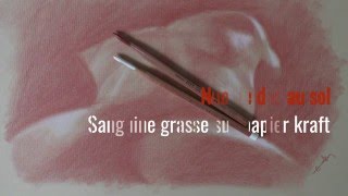 Nue sanguine grasse sur papier kraft