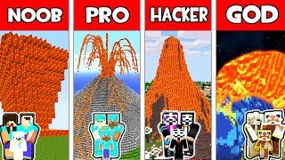 Minecraft - NOOB vs PRO vs HACKER vs GOD : FAMILY VOLCANO APOCALYPSE 2 in Minecraft Animation