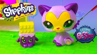 DIY Shopkins Season Inspired LPS McDonalds Happy Meal Toys Cat Littlest Pet Shop Custom Craft Video