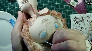 Рисуем лицо текстильной кукле 2 часть