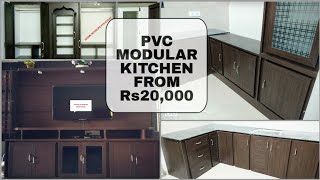 Low Cost PVC Modular Kitchen|Cupboards|Wardrobe|Full home tour|PVC Interior Designs|Interior