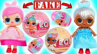 Fake LOL Surprise Dolls Dress Up Transformation + Lil Sisters!