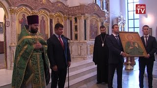 В храме Богоявления появилась тактильная икона Святой Блаженной Матроны Московской