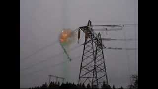 Взрывной способ опрессовки арматуры ВЛ (Explosive way crimp fittings power lines)