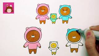 후드라이언 그리기/손그림[카카오프렌즈 그리기] How to Draw Kakao Friends-예뿍