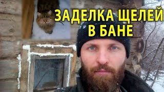 199ый день в деревне. Заделка щелей в бане