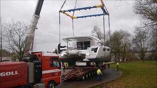 Liebherr LTM 1500 8.1 und Schwertransport am Rhein