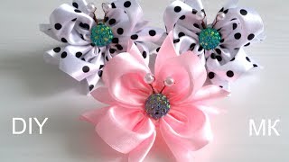 Бабочки Бантики из атласной ленты 5 см/Канзаши 2019/Laço de Cetim   /DIY/Satin Ribbon bow