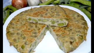 TORTILLA DE HABAS,Jugosa,Rica y Fácil de Hacer?
