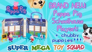 Peppa Pig Schoolhouse Playset Toys + Chubby Puppies Attack! | Peppa Pig Figures Unboxing Play