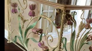 Белые кованые металлические перила ирисы кованые цветы
