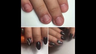 Наращивание ногтей/Наращивание на очень короткие ногти/nail extension