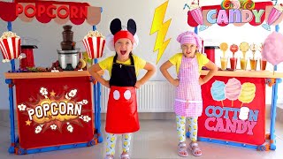 Ksysha pretend play makes and selling ice cream