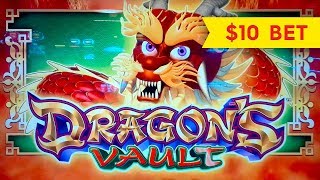 Dragon's Vault Slot - $10 Max Bet - BIG WIN BONUS, NICE!