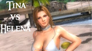 Dead or Alive 5 Ultimate Tina vs Helena (sexy tropical costumes)