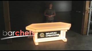 LED Hexagon Table with Edge Lit Lighted Sign built in