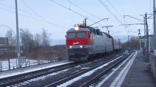 ЧС7-261 проследует о.п. Тула-2 (Тула-1 -  Ясная Поляна МСК ж.д.) 23.02.2016