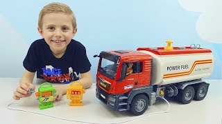 Машина BRUDER Бензовоз MAN 03775 с Цистерной и Насосом  Даник и Машинки для детей от БРУДЕР
