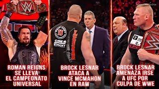 3 RUMORES Para Brock Lesnar y Roman Reigns en el RAW 19 De Marzo del 2018 en WWE