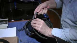 Replacing foam speaker surround with rubber.