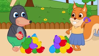Famille d'Écureuil - Boules D'eau Arc-en-ciel Dessin Animé 2020 en Français