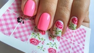 техника нанесения СЛАЙДЕР ДИЗАЙНА на ногти YLS Nail ВЕСЕННИЙ маникюр