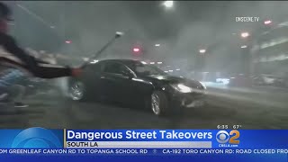 Crowds Gather For 2 Street Takeovers In South L.A.