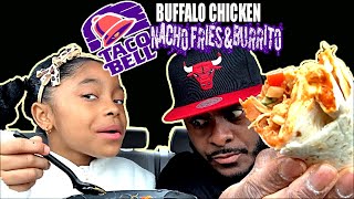 TACO BELL - BUFFALO CHICKEN NACHO FRIES & BURRITO - REVIEW/MUKBANG