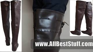 Medieval Leather Boot Female Long Thigh Length