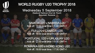 Live: World Rugby U20 Trophy Matchday 3 -  Romania v Hong Kong