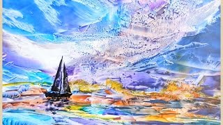 Картина "Вечер".  Энкаустика (encaustic). Процесс