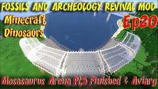Fossils and Archeology Mod Minecraft Jurassic World Ep20 Mosasaurus Arena Done & Pterosaurs