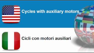 Learn Italian vocabulary #Topic = Motorcycles, bicycles and sidecars