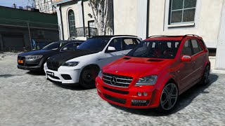 GTA V | MERCEDES ML BRABUS VS. BMW X5M HAMANN VS. AUDI Q7 AS7 V12 ABT | GTA 5 MOD