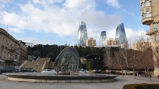 Бакинский фуникулер-фонтан Бахрам гюр-Нагорный парк-Baku-Funicular-Upland park-Azərbaycan