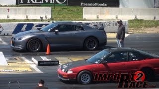 GT-R vs Turbo Acura Integra Drag Race
