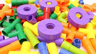 Building Blocks Toys for Children FUNTOK Pipeline Blocks with Wheels Creative Educational Toy