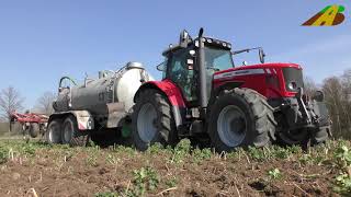 Gülle fahren einarbeiten Gülletechnik Landwirtschaft driving slurry manure Düngung startet 1.2.2020
