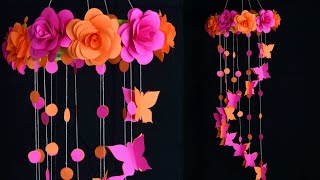 Paper Rose Flower wall Hanging ||  DIY wall Hanging || Home Decor Ideas