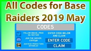 All Codes for Base Raiders (Roblox) | 2019 May