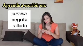 COMO CREAR LETRA EN CURSIVA NEGRITA Y RALLADO | Nicole Mata